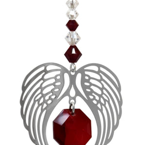 Birthstone Angel Wing - Garnet