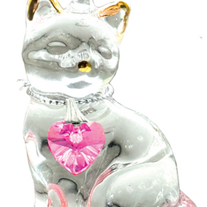 Fantasy Glass Cat - Rose