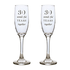 Champagne Flutes Set of 2 - 30th Anniversary