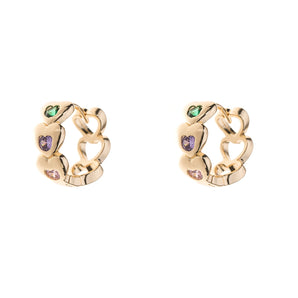 Park Lane Gold Plated Earrnings - Multi Hearts