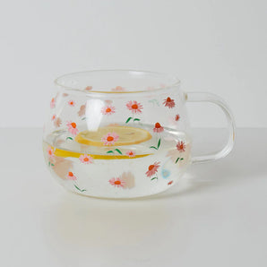 Ditsy Echinacea Glass Mug