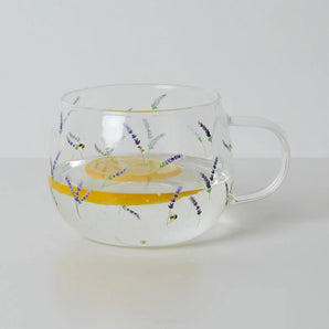 Ditsy Lavender Glass Mug