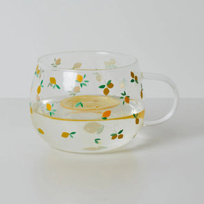 Ditsy Lemon Glass Mug