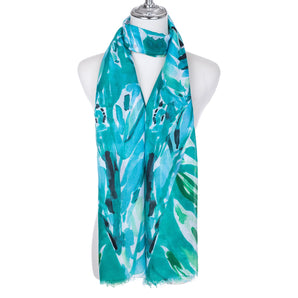 Park Lane Aqua Floral Scarf