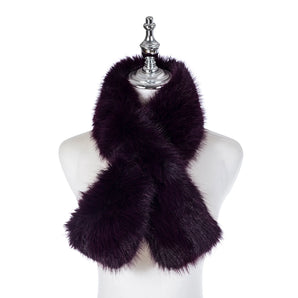 Park Lane Faux Fur Scarf - Deep Purple