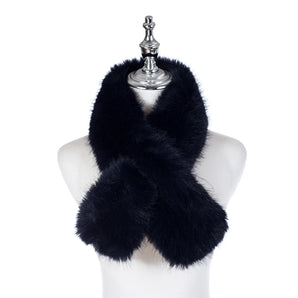 Park Lane Faux Fur Scarf - Navy