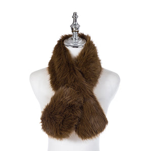 Park Lane Faux Fur Scarf - Olive