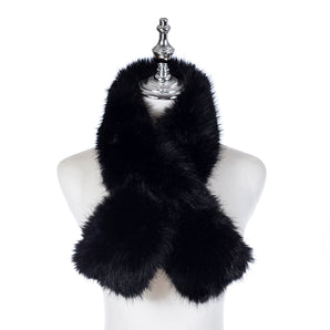 Park Lane Faux Fur Scarf - Raven