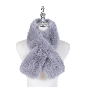 Park Lane Faux Fur Scarf - Soft Grey