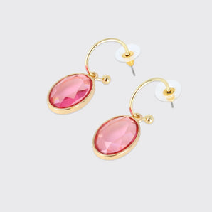 Hoop Drop Earrings- Mulberry