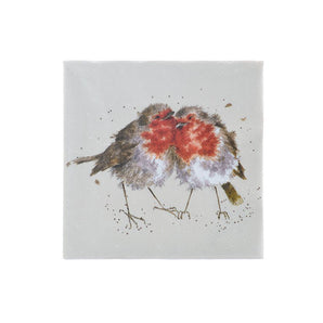 'Snuggled Together' Robins Cocktail Napkin