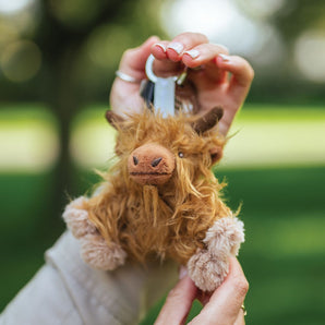 'Gordon' Highland Cow Plush Character Keyring