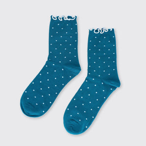 Small Spot Socks - Teal