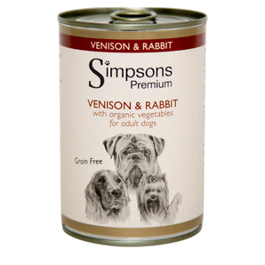 Simpsons Venison & Rabbit Tin 400g Dog Food